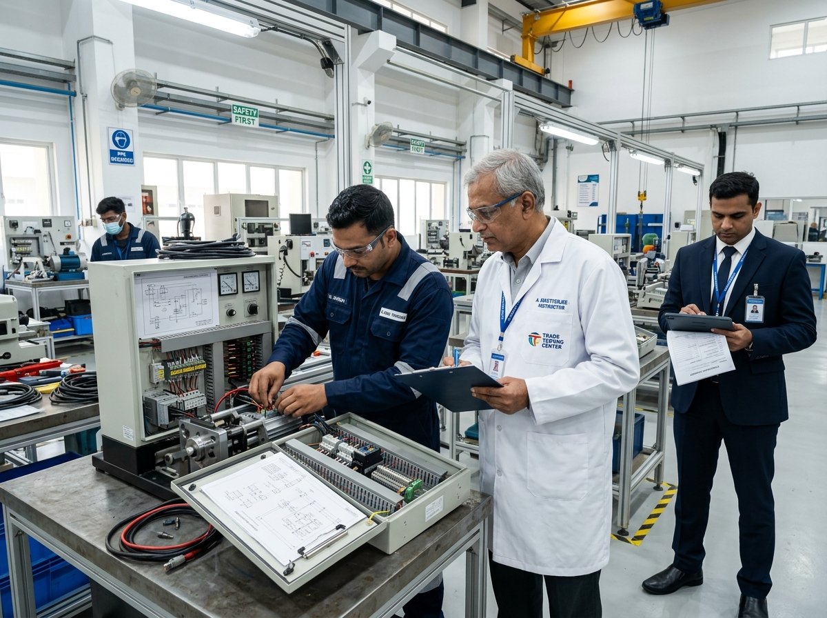 Candidate trade testing, technical skill evaluation, and overseas visa documentation process